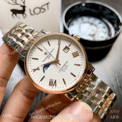Top Grade Vacheron Constantin Moon phase Watch 2-Tone Rose Gold 40mm 1