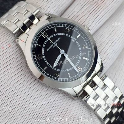 Replica Vacheron Constantin Geneve Automatic Watch SS Black Face 1