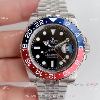 Noob Factory V3 Rolex GMT Master II Pepsi Replica Watch SS Jubilee Band 1