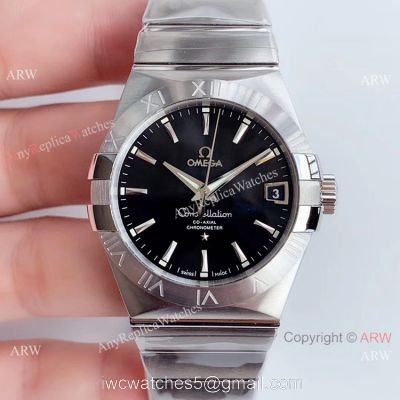 VSF 1:1 Best Edition Omega Constellation Stainless Steel Black Dial Replica Watch 8500 1