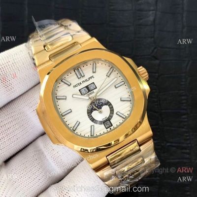 Top Grade Replica Patek Philippe Nautilus Annual Calendar 39.5mm Watch Yellow Gold 1