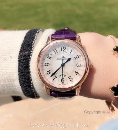 New Copy Jaeger-LeCoultre Rendez Vous 33mm Watch Rose Gold Purple Band 1