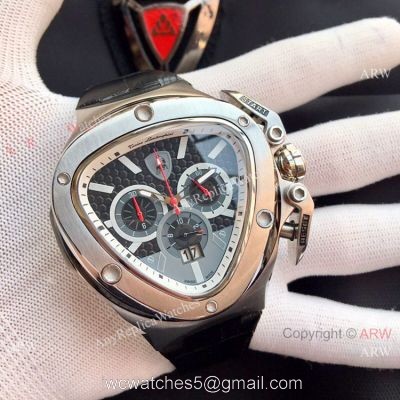 High Quality Tonino Lamborghini Spyder 1000 watch SS Black Leather Band 1