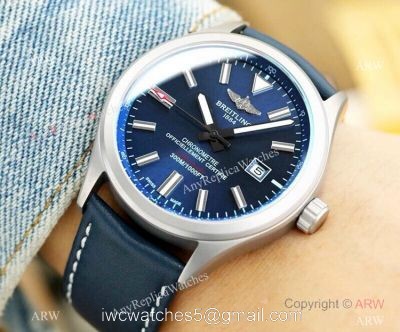 2019 Replica Breitling Avenger Men Watch SS Blue Dial Blue Leather strap 1