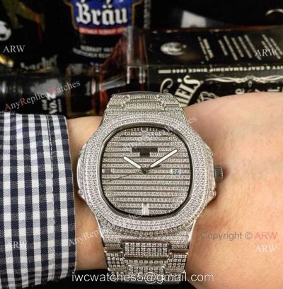 Iced Out Patek Philippe Nautilus Replica watch Quartz Movement 1