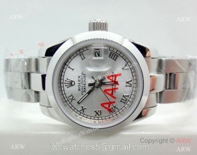 Copy Rolex Datejust Oystersteel Ladies Watch Silver Roman Dial 1