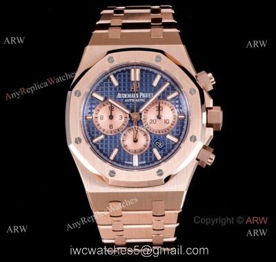 BF Factory Audemars Piguet Royal Oak Blue Dial Rose Gold Replica Watch 1