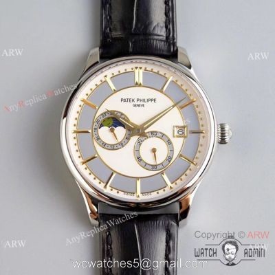 Grade 1A Replica Patek Philippe Moonphase White Dial Watch New Patek Philippe AAA 1