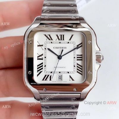 Grade A Replica Cartier Santos Stainless Steel Watch 9015 Automatic Movement 1