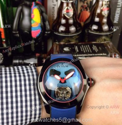 New Replica Corum Bubble Skull Tourbillon Watch Black Blue 1