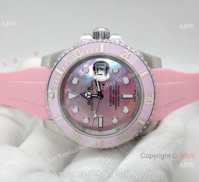 High Quality Pink Rolex Submariner Replica Watch 40mm Pink MOP dial 1