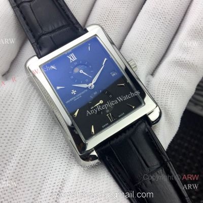 Replica Vacheron Constantin geneve SS Black Dial Watch Low Price 1