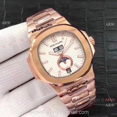 Fake Patek Philippe Nautilus Annual Calendar Rose Gold Watches 1