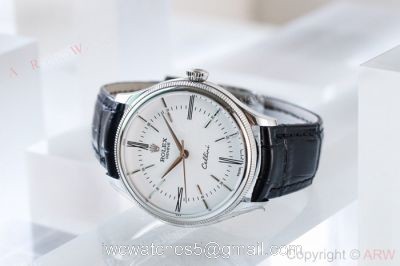 Swiss 3132 Rolex Geneve Cellini Time SS White Dial Watch 1