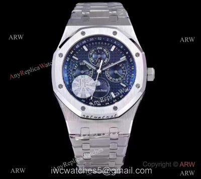 JF Factory Copy Audemars Piguet Royal Oak Perpetual Calendar Watch SS Blue Dial 1