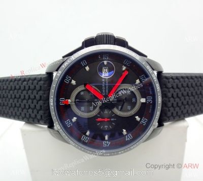 Fake Chopard Alfa Romeo Chronograph Black Dial Watch Red Hands 1