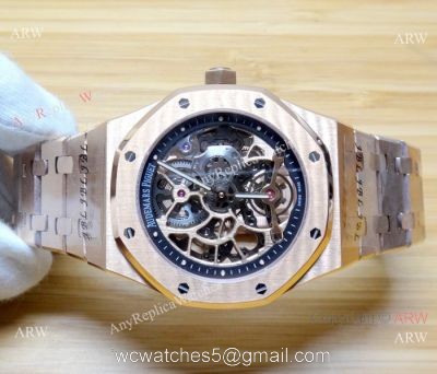 JF Fake Audemars Piguet Royal Oak Rose Gold Skeleton Watch 1