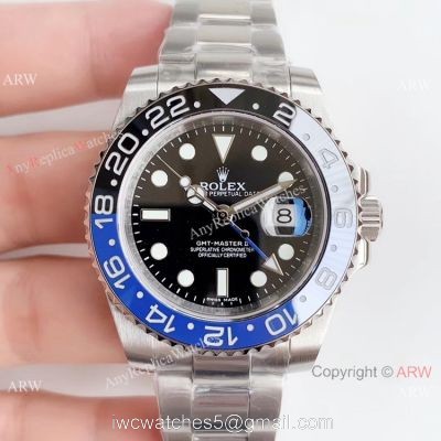 Noob Factory V3 Rolex GMT Master II Blue Black Replica Watch SS Oyster Band 1