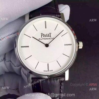 1 1 Best Replica Piaget Altiplano White Dial Black Leather Strap Watch Swiss 9015 1