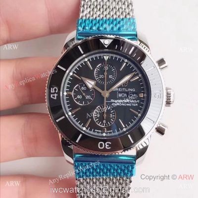 GB Swiss Breitling Superocean Heritage 2 Daydate Watch SS Black Ceramic 1