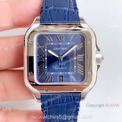 Hbbv6 Replica Cartier Santos Swiss 9015 Gradient Blue Dial Watch 1