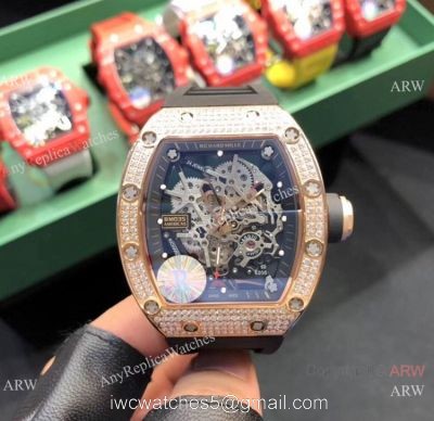 Replica Richard Mille RM035-Americas Rose Gold Diamond Watches 1