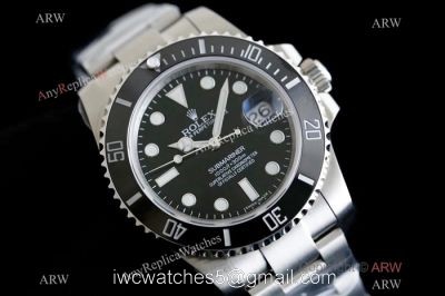 Best Copy Rolex Oyster Perpetual Submariner Eta 2836 SS Black Dial watch OR Factory V2 Version 1