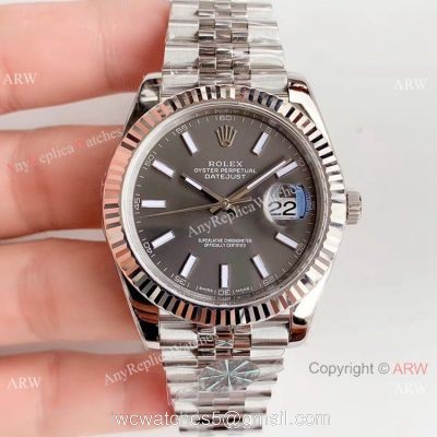 Rolex Datejust Stainless Steel Rhodium Dial Eta2824 Watch Super Clone / Rolex AR Factory 1