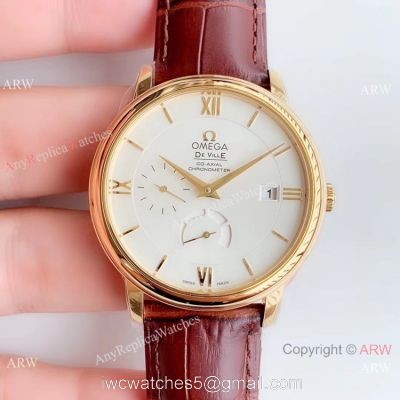 (DV) Swiss Grade Omega De Ville Prestige Yellow Gold Power Reserve Copy Watch 1