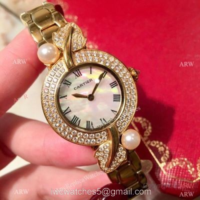 Swiss Quality Cartier Sapphire glass Yellow Gold Watch 33mm 1