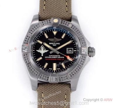 GB Swiss Replica Breitling Avenger blackbird V2 Watch Titanium Case Green Strap 1