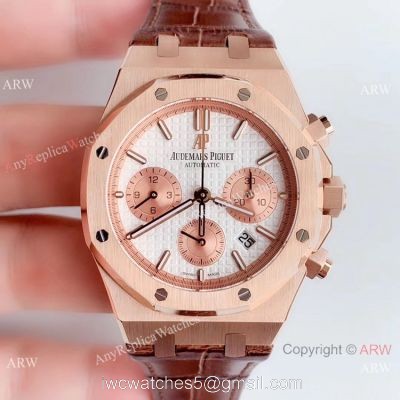 Swiss Copy Audemars Piguet Royal Oak Chronograph BF Asia 7750 Watch Rose Gold 1