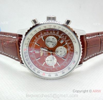Copy Breitling Navitimer Chronometre Japanese Watch SS Brown Dial 1