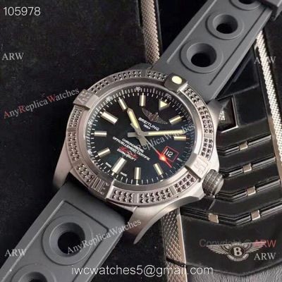 GB Replica Breitling Avenger blackbird Swiss 2824 Watch Black Rubber Strap 1