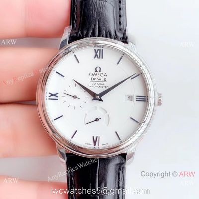 DV Factory De Ville Prestige Power Reserve Omega Watch White Face 1