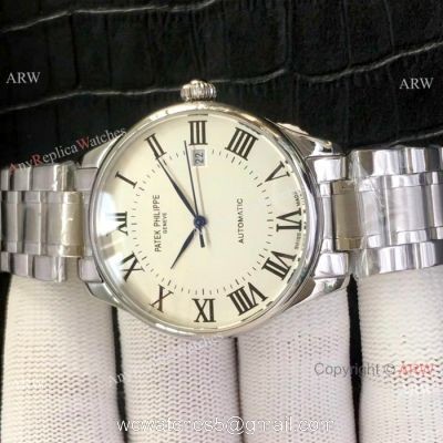 Patek Philippe Calatrava Stianless Steel White Watch New Replica 1