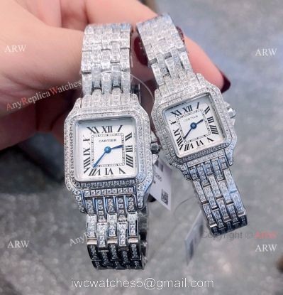 Copy Cartier Panthere de Iced Out Watches Stainless Steel 1