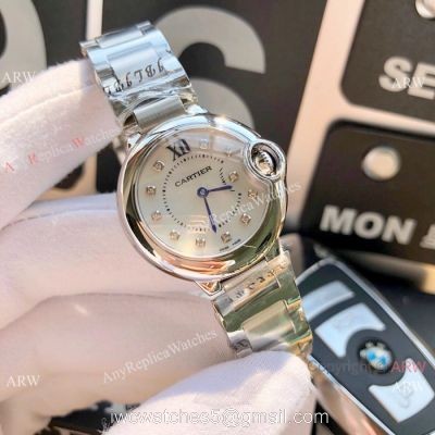 Cartier Watch Replica Ballon Bleu 28mm Stainless Steel White MOP Face 1