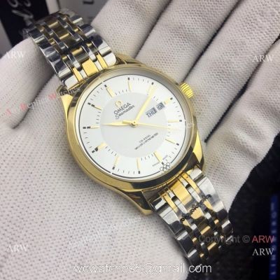 Omega Seamaster day date Watches Two Tone White Dial 1