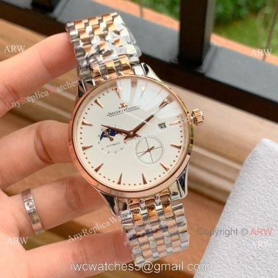 New Copy Jaeger leCoultre Moonphase Watch Two Tone Rose Gold Watch Band 1