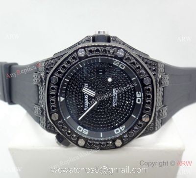 AAA Replica Audemars Piguet Iced Out Watch / Royal Oak Offshore Diver All Black 1
