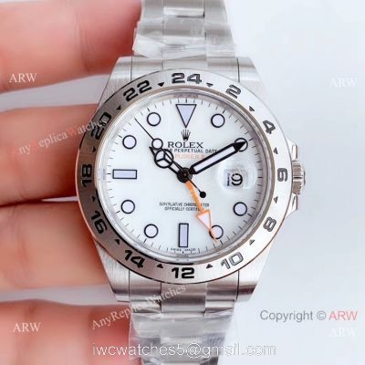 Swiss Replica Rolex Explorer II 42mm White Dial V7 Swiss 3186 Noob Watch Factory 1