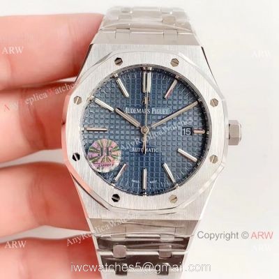Swiss Grade A Audemars Piguet Royal Oak SS Blue Dial Replica Watch JF Audemars Piguet 1