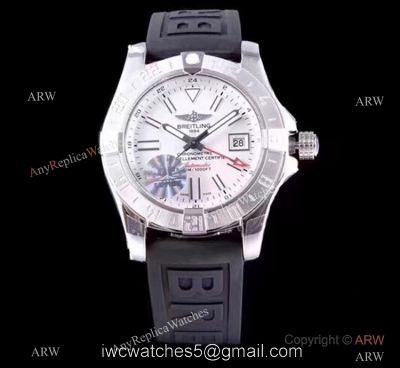 GF Factory Copy Breitling Avenger II GMT Watch SS Black Rubber Strap 1