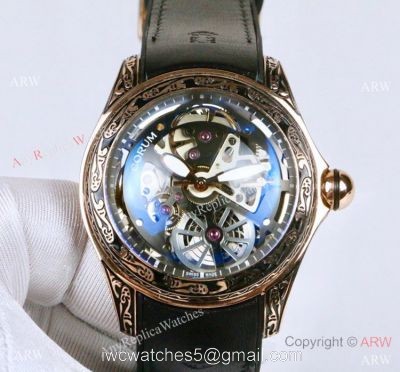 Corum Bubble Squelette &8216;Tattoo Rose Gold Watch Replica Corum Watches 1