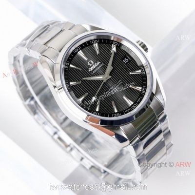(VS)Best Swiss Omega Seamaster Aqua Terra Copy watch Stainless Steel Gray Dial 1