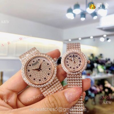 Swiss Grade Copy Piaget Polo Diamond Rose Gold Watch Ladies size 1