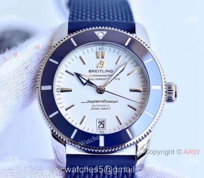 (GF) Swiss Breitling Superocean Heritage II B20 SS Blue Rubber Strap Watch 1