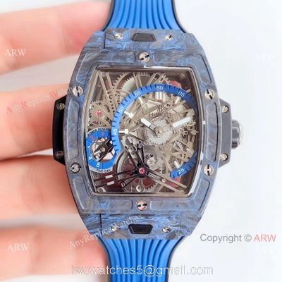 Swiss Replica Hublot Spirit of Big Bang Tourbillon Carbon Blue Watch 2019 New 1