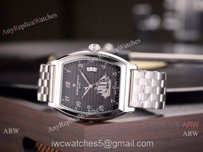 High Quality Vacheron Constantin Malte Stainless Steel Black Dial Watch 1